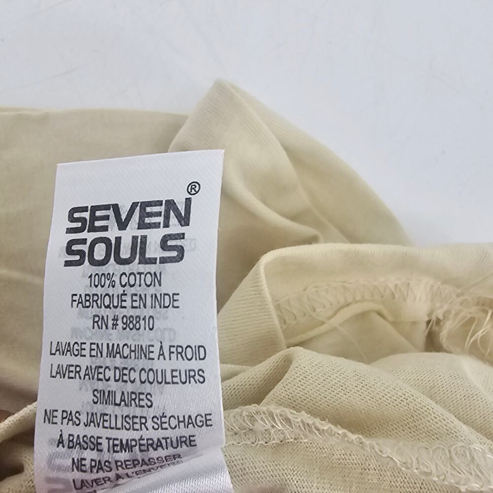 NEW Seven Souls Savage Balanced Chaos Beige Graphic Tee T-Shirt Size M 4062 - Picture 6 of 12